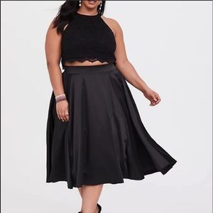 TORRID SPECIAL OCCASION BLACK LACE & SATIN SKIRT 2-PIECE SET Sz 10 NWT